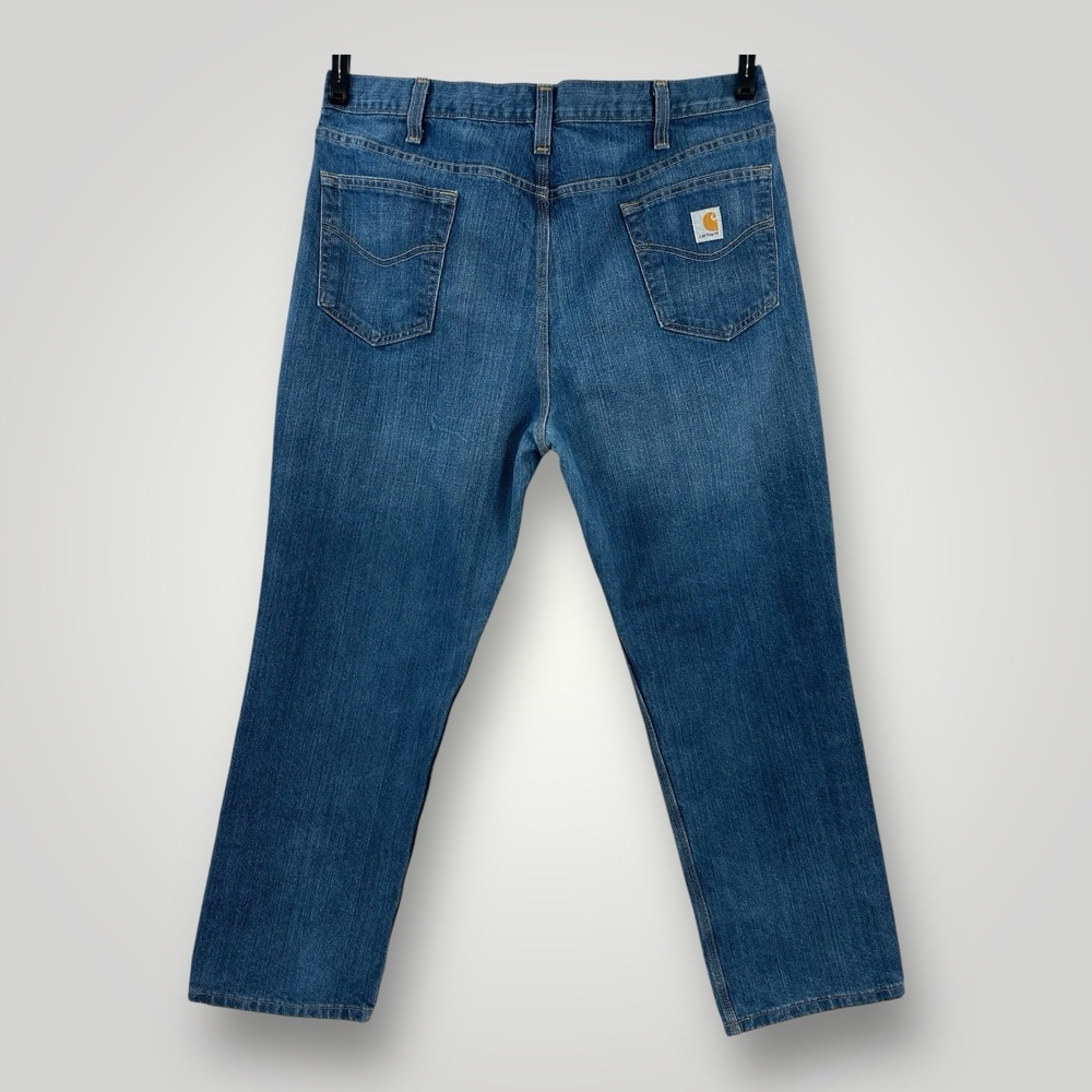 Carhartt Straight Traditional Fit Jeans Mens 42x30 Blue Workwear Denim 101496 - Picture 2 of 7